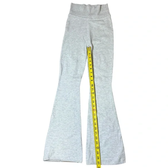Hollister Women's Gray Gilly Hicks knit Foldover Waist Flare Pants- Size XXS - Picture 6 of 7